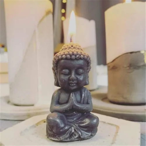 Miniatura 4 de Moldes de silicona para velas de diseño de Buda para decoración de moldes de silicona para manualidades de resina epoxi aroma, molde de yeso