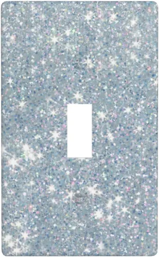 Cubierta de Interruptor de Luz con Brillo Plateado para Placa de Pared, Cubiertas de Interruptor de Palanca Individual Bling, Cubiertas de Placa de
