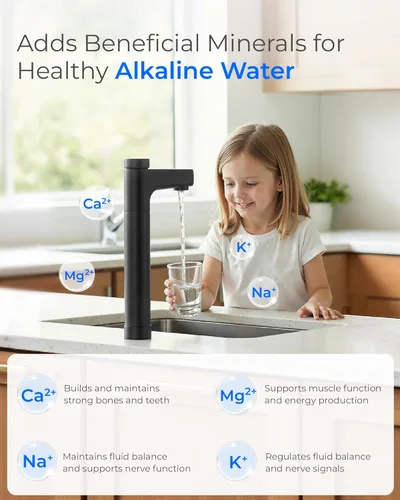 Miniatura 6 de Waterdrop X16-Alkaline Sistema de ósmosis inversa sin tanque, Certificado NSF/ANSI 42&58&372, Sistema de filtro RO de 1600 GPD, Filtración de 11 X16