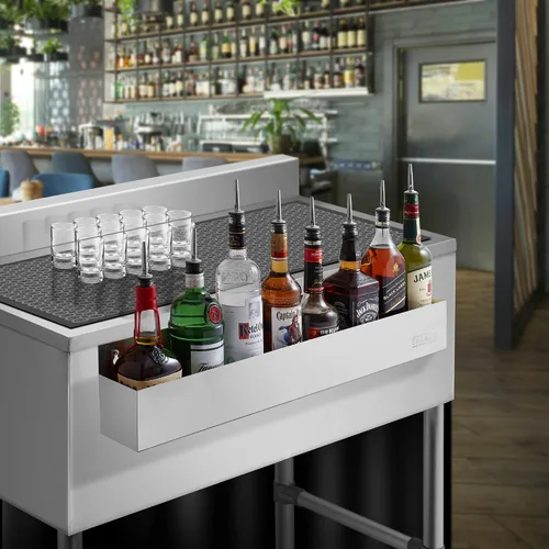 Miniatura 2 de GRIDMANN Riel de velocidad única de 32 pulgadas - Soporte para botellas de licor de acero inoxidable para barras