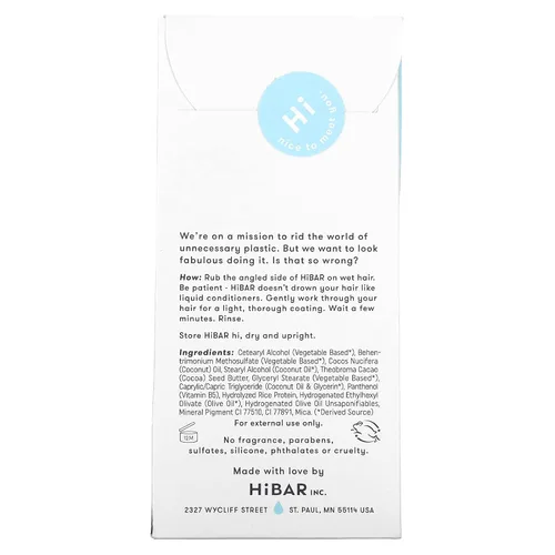 Miniatura 2 de HIBAR Barra acondicionadora, cuidado del cabello totalmente natural, sin plástico, fabricada con ingredientes ecológicos, tamaño de viaje, seguro