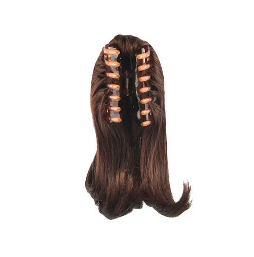 Miniatura 3 de S_SSOY Extensión de pelo sintético de 10 pulgadas para mujer, con clip de garra recta corta, cola de caballo, extensión de pelo sintético para niña