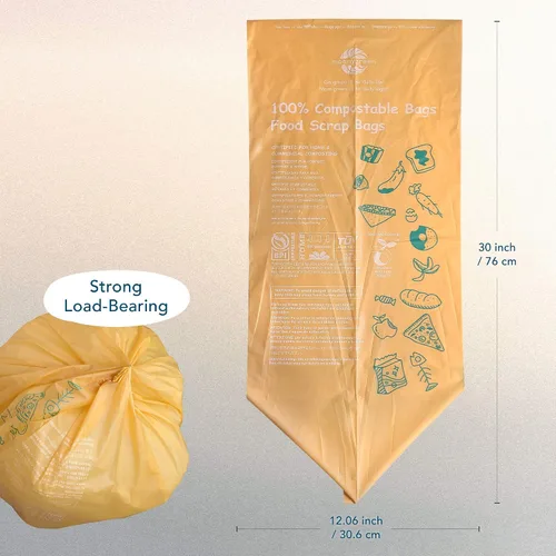 Miniatura 3 de Bolsas de basura compostables de 13 galones, bolsas altas de basura de alimentos de cocina, US BPI ASTM D6400 y Europe OK Compost Home, resistentes