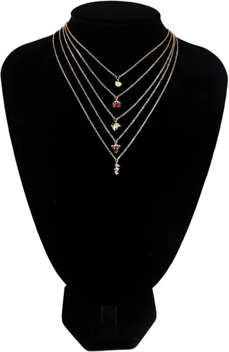 Miniatura 2 de Pingyongchang Turtle Jewelry - Collar de oro de 18 quilates con diseño de animales marinos, delfines, medusas, cangrejo, circonita cúbica de cristal