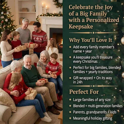 Miniatura 8 de Adorno personalizado para familia de 10 personas 2025 Personalización gratuita en 24 horas Adornos navideños de muñeco de nieve grabados