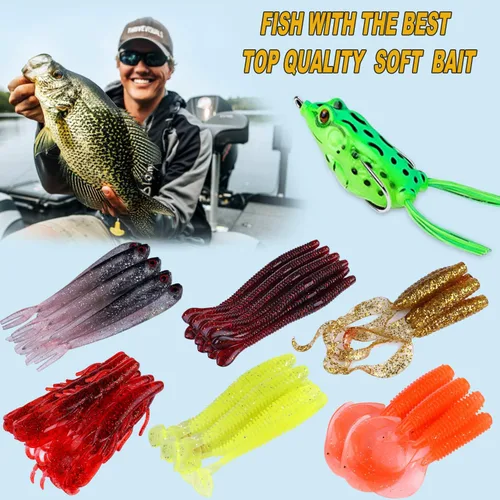 Miniatura 6 de PLUSINNO Kit de accesorios de pesca, caja de aparejos de pesca con aparejos incluidos, anzuelos de pesca, pesas de pesca, tiro dividido redondo, Kit