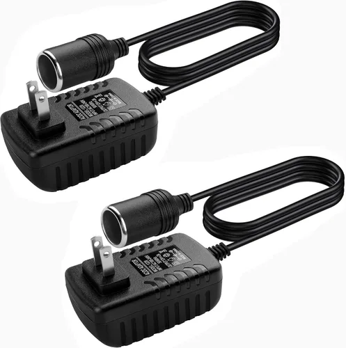 Miniatura 11 de Herfair Convertidor de CA a CC 2A 24W Adaptador de enchufe para encendedor de cigarrillos de automóvil, cable de alimentación de 110-240V a 12V