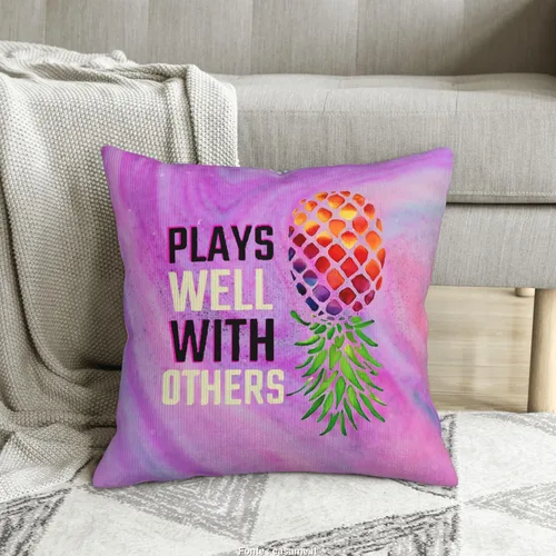 Miniatura 10 de Funda de almohada decorativa de piñas al revés, fundas de cojín cuadradas estándar para sofá, sala de estar, cama, 18 x 18 pulgadas, color rosa