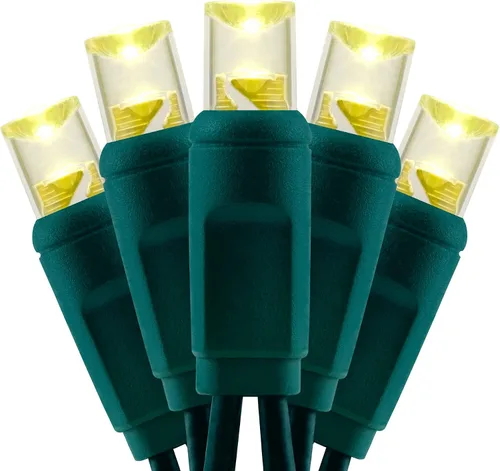 Miniatura 8 de YULETIME Luces LED de Navidad rojas de 0.197 in, 33 pies, 100 unidades de espacio de 4 pulgadas, de una sola pieza, gran angular, de gran angular