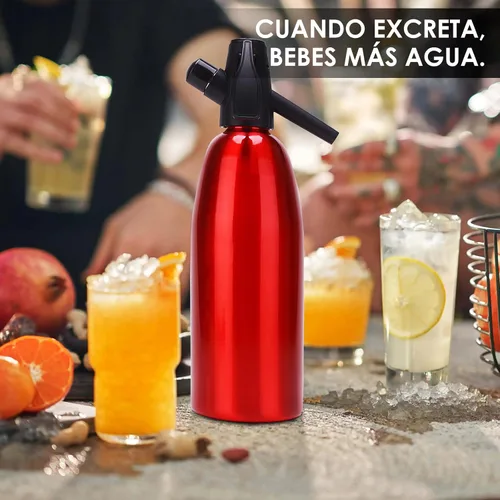 Miniatura 2 de Sifón de soda, máquina de agua carbonatada de 1 litro, máquina de refrescos, máquina portátil de agua con gas de aluminio para el hogar, bar, hacer