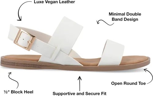 Miniatura 2 de Journee Collection Sandalias planas LaVine con múltiples correas para mujer, Blanco