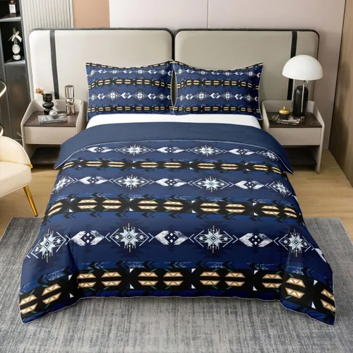 Miniatura 8 de Funda de edredón 100% algodón estilo bohemio del suroeste – Funda de edredón étnica tribal flecha – Juego de decoración de dormitorio completo