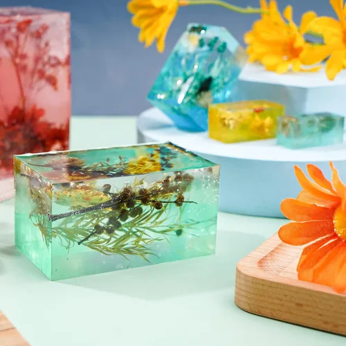 Miniatura 8 de Gartful Moldes de resina rectangulares, 6 moldes de silicona en cubo, moldes de resina epoxi para hacer velas, jabones, adornos de bricolaje