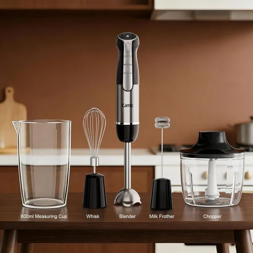 Miniatura 7 de Camic Batidora de mano, licuadora de inmersión inalámbrica con 6 velocidades, mezclador portátil 4 en 1, mezclador eléctrico de mano con licuadora
