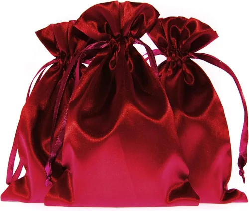 Miniatura 23 de Bolsas con cordón de satén azul bebé para regalo y recuerdo de boda, 5 x 8 pulgadas, 50 por paquete