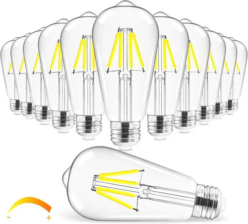 Miniatura 11 de Hizashi - Bombillas LED Edison de estilo vintage regulables, 4W equivalente a 40W, 5000K luz diurna, bombillas LED con base E26, 450LM, alta