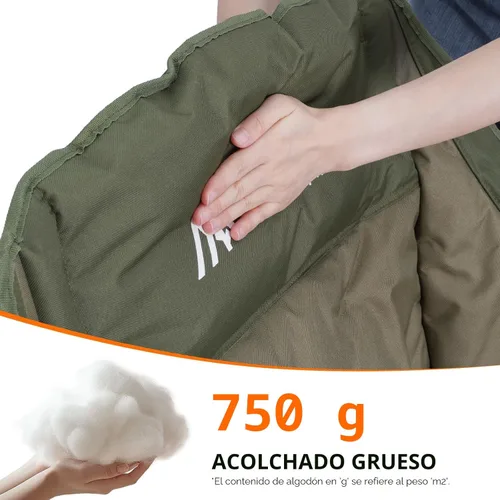 Miniatura 7 de Huskfirm Silla de campamento de gran tamaño, acolchadas, sillas de campamento plegables de alta resistencia con portavasos y bolsa enfriadora, silla