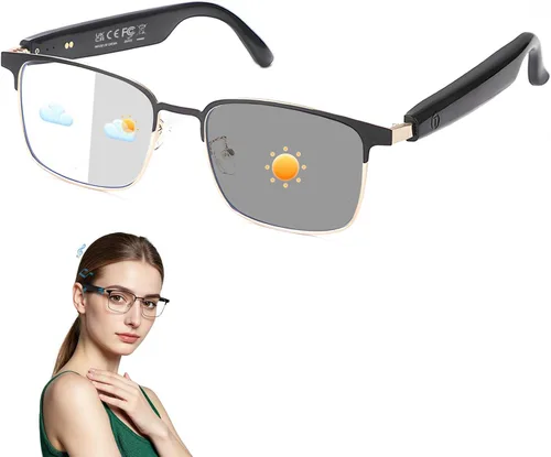 Miniatura 14 de Lentes Bluetooth de audio inteligente, lentes que cambian de color, altavoces de oído abierto, tiempo de reproducción de 5 horas, llamadas manos
