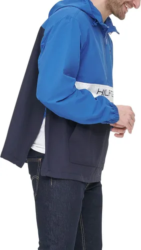 Miniatura 4 de Tommy Hilfiger - Chaqueta rompevientos con capucha para hombre estilo retro ligera resistente al agua