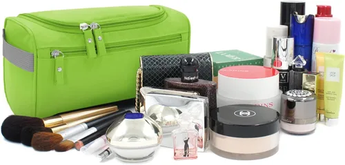 Miniatura 7 de Neceser de gran capacidad para mujeres y hombres, bolsa de aseo de capacidad media, Verde, M, Neceser para hombre