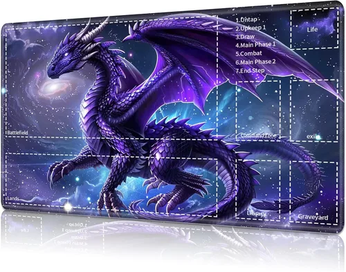 Miniatura 36 de Tapete de juego para MTG Card Playmat con zona, tapete de juego para MTG TCG de 24 x 14 pulgadas, tapete de juego antideslizante para tablero