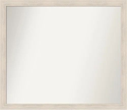 Miniatura 55 de Amanti Art Espejo de baño blanco para sobre el fregadero, 30 x 35 pulgadas, espejo de tocador rectangular estrecho de Eva de oro blanco, marco