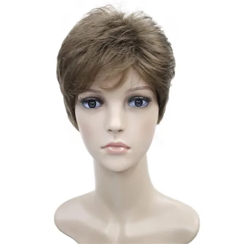 Miniatura 16 de Wiginway corto rizado pelucas sintéticas con flequillo pelo premium natural moda pelucas para señora mujeres #101