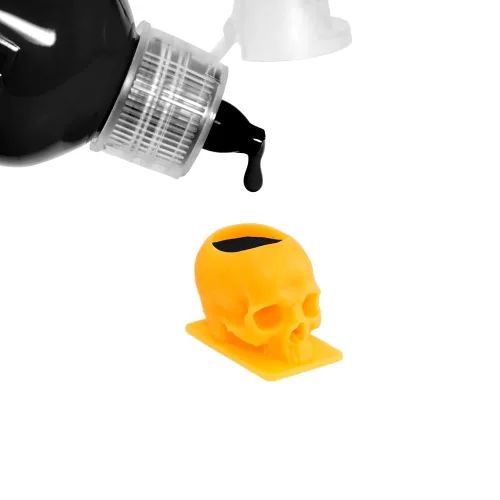 Saferly Tapas de tinta de tatuaje de calavera para tatuaje, soporte de pigmento desechable con base, suministros de tatuaje de maquillaje permanente