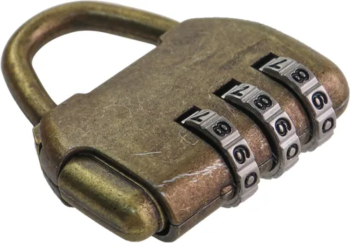 Miniatura 5 de 2 unids 1.417 in bronce mini vintage combinación candado aleación acero equipaje bolsa cerradura para diario caja pequeña manualidades