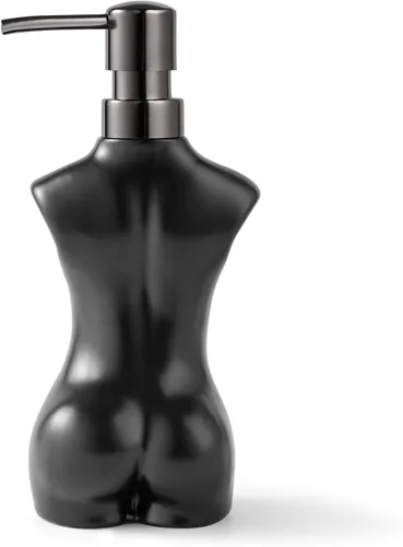 Miniatura 6 de Dispensador de jabón de cerámica, dispensador de líquido de loción de manos, recargable para decoración de cocina y baño (negro)