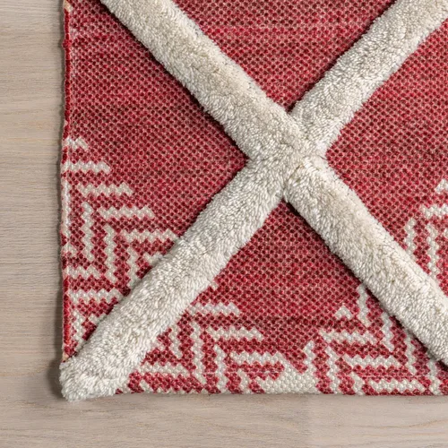 Miniatura 4 de nuLOOM Anastasia - Alfombra decorativa a cuadros altos y bajos, 2 x 3, color rojo