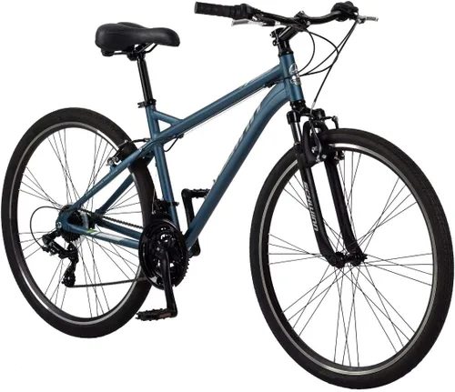 Miniatura 10 de Schwinn Network 1 Bicicleta híbrida, Bicicleta de 700c para hombres y mujeres, Bicicleta híbrida de 21 velocidades, marco de aluminio, horquilla