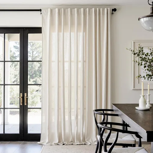 Miniatura 40 de JINCHAN Cortinas de lino de 108 pulgadas de largo, juego de 2 paneles, cortinas de ventana para sala de estar y dormitorio, cortinas