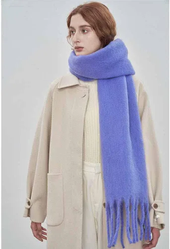 Miniatura 109 de Bufanda grande y gruesa de gran tamaño, esponjosas, de lana grande, gruesa, cálida para invierno