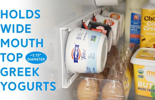 Miniatura 2 de Storage Theory Organizador de yogur para refrigerador, capacidad para 4 tazas de yogur griego de boca ancha, organizador de almacenamiento de yogur