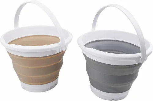 Miniatura 13 de SAMMART Cubo de plástico plegable de 5.5 L (1.4 galones), bañera redonda plegable, cubo de agua portátil para pesca, maceta de agua para exteriores