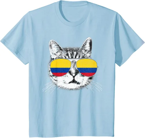 Miniatura 13 de Camisa de bandera de Colombia, orgullo colombiano, gato, hombres, mujeres, niños, camiseta de regalo