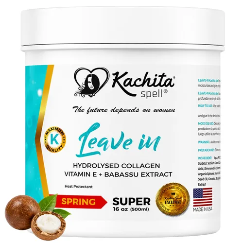 Kachita Spell Nuevos rizos fabulosos y perfectos sin enjuague con crema de queratina hidrolizada añadidos 16 mechones fabricados en Estados Unidos