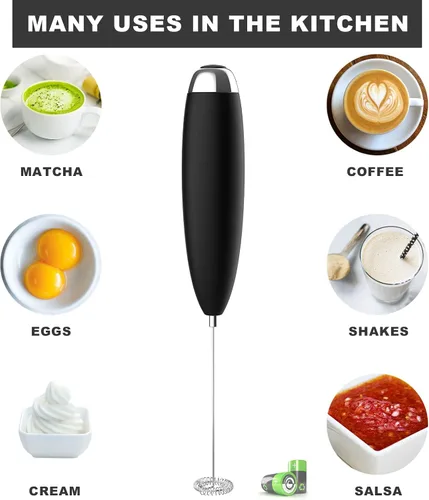 Miniatura 5 de Anteday Espumador de Leche Eléctrico de Mano, Varita Espumadora para Café, Funciona con Baterías (No Incluidas), Mezclador de Bebidas, Batidor
