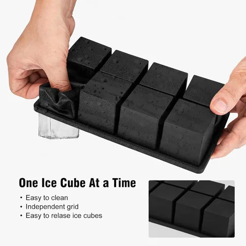 Miniatura 3 de Samuelworld Moldes grandes de silicona para cubitos de hielo, paquete de 2, cubos grandes de 2 pulgadas, grado alimenticio, flexibles, 8 cavidades