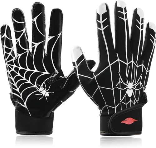 Miniatura 10 de Guantes de fútbol para niños, guantes de receptor ancho de silicona con agarre mejorado para jóvenes