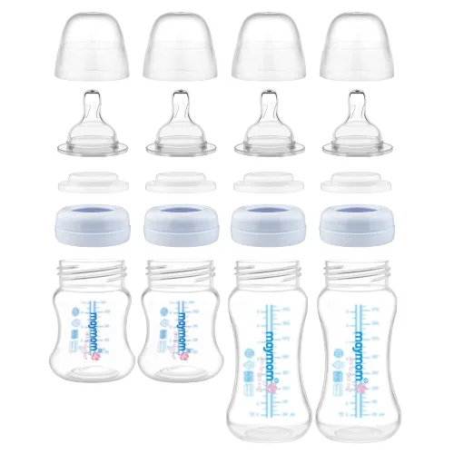 Miniatura 10 de Maymom Botella de recolección de leche de boca ancha con tapa de cúpula, parte superior de botella, disco SureSeal; compatible con botellas Spectra