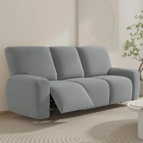 Miniatura 44 de vctops Fundas para sofá reclinable de 3 cuerpos, de punto, elásticas, suaves, lisas, antideslizantes, para sofá, protector de muebles con parte