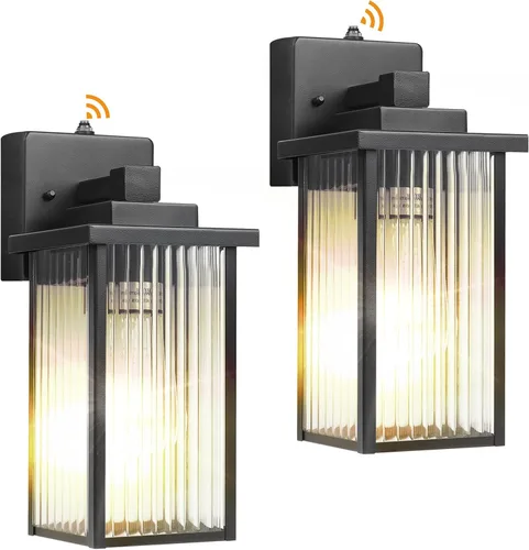Miniatura 26 de Lámpara de pared para exteriores con sensor de anochecer a amanecer, luz exterior impermeable para porche de casa y garaje, aplique de pared