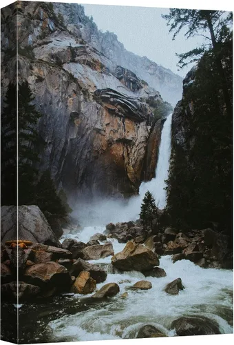 Miniatura 45 de wall26 Lienzo impreso para pared, cascada de montaña islandesa al anochecer, naturaleza, desierto, fotografía, realismo, paisaje decorativo
