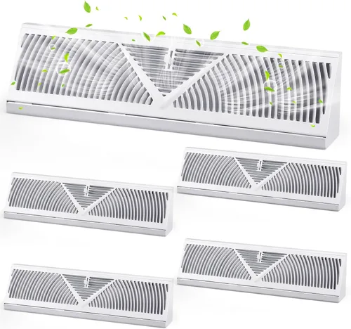 Miniatura 21 de Yaocom Paquete de 2 Rejillas de Registro de Zócalo Tamaño de Abertura de Conducto de 15 Pulgadas Cubiertas de Ventilación para Difusor de Piso