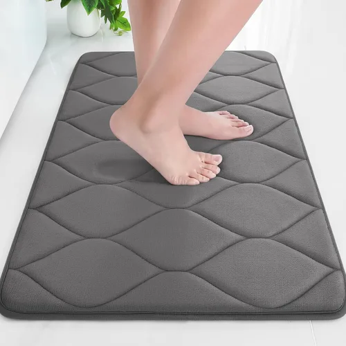 Miniatura 22 de Colorxy - Alfombra de baño de espuma viscoelástica, ultrasuave y antideslizante, absorbe el agua, lavable a máquina, tapete para suelos de ducha