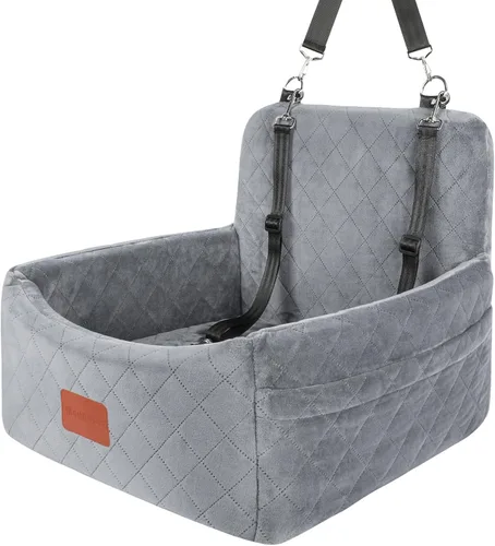 Miniatura 9 de WOOAIDAGG Asiento de coche para perros de menos de 30 libras, relleno cómodo de tela con espuma viscoelástica, cama de viaje para mascotas lavable