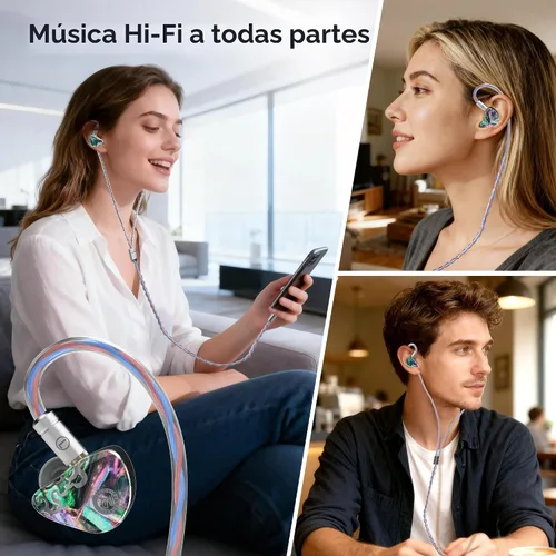 Miniatura 7 de HiFiGo IEMs Juzear x Z revisa Defiant in Ear Monitor, 1DD +3BA Hybrid Drivers Earphone, HiFi Wired Gaming IEM Auriculares con cable desmontable