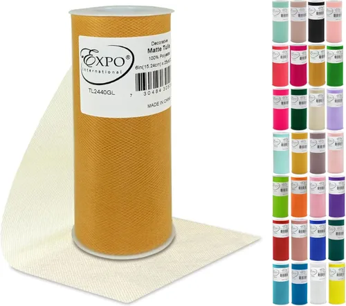 Miniatura 12 de Expo International Tul mate decorativo, tela de tul de poliéster ligero para tutús, disfraces y decoraciones de fiestas, lavable, fácil de usar, 6